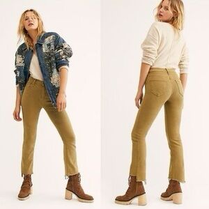 MOTHER The Insider Crop Step Fray Corduroy Jeans In Hopscotch Size 25